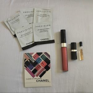 CHANEL gloss + lipstick + samples